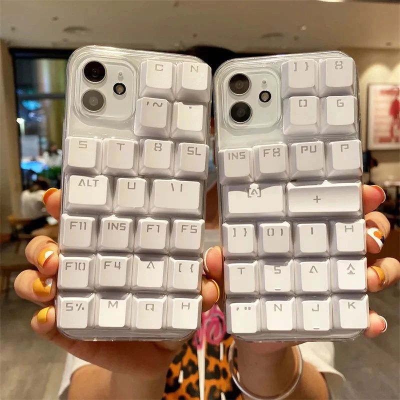 

For iphone Creative Personality Computer Keyboard 13/12promax Apple X/XR/SE Mobile Phone Case iPhone7/8p Epoxy Tide