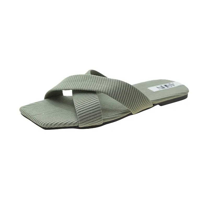 Sandals and Slippers Female 2021 Summer New Square Head Flat Bottom Fashion Wild Cross Sea Beach Sandals Slippers Small Fresh 
Sandals and Slippers Female 2021 Summer New Square Head Flat Bottom Fashion Wild Cross Sea Beach Sandals Slippers Small Fresh