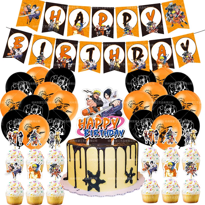 Anime Theme Birthday Party Set Decorations For Kids Cake Topper Happy Birthday Banner Latex Balloons Uzumaki-Narut Party Favors
Anime Theme Birthday Party Set Decorations For Kids Cake Topper Happy Birthday Banner Latex Balloons Uzumaki-Narut Party Favors