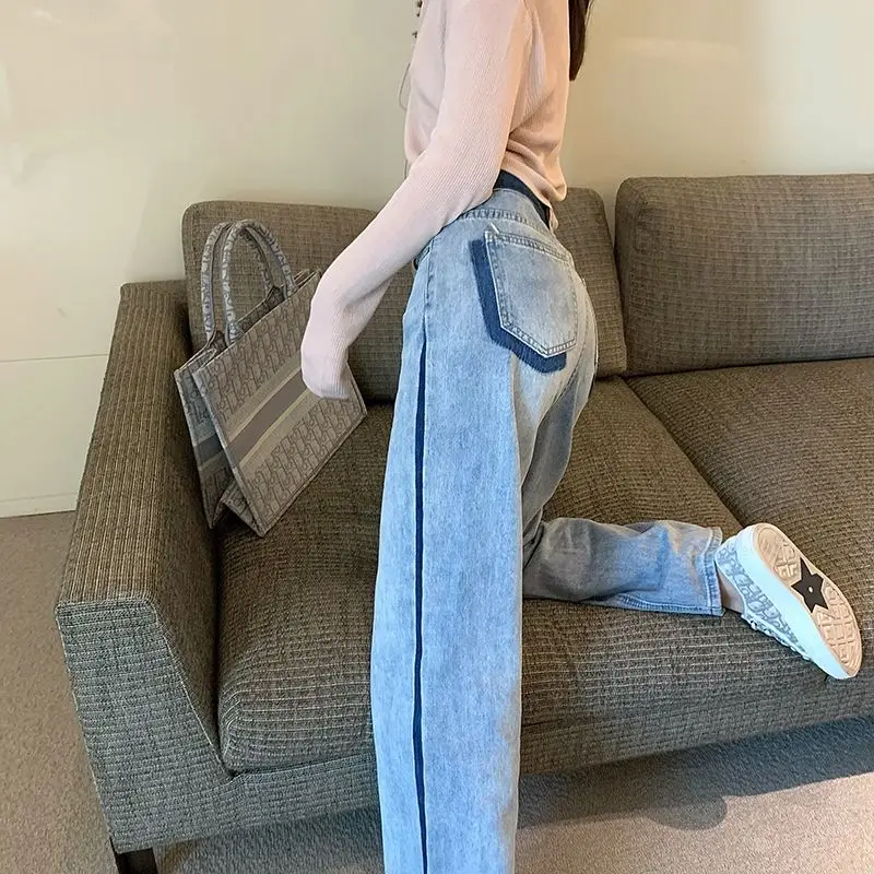 Large size jeans straight tube female fat sister loose and thin 2021 summer mop high waist stitching wide leg pants[It will be
Large size jeans straight tube female fat sister loose and thin 2021 summer mop high waist stitching wide leg pants[It will be