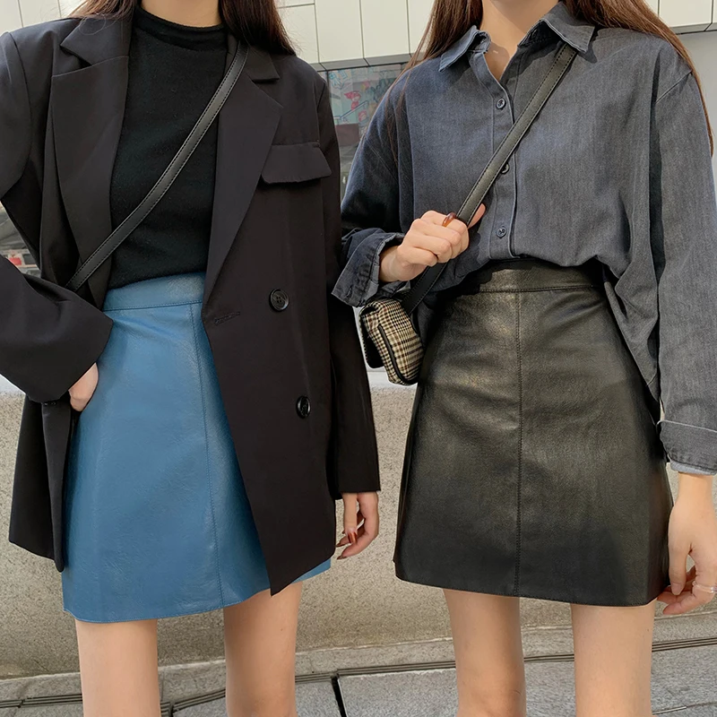 Pu Leather Skirt A-line Mini Women's Skirt 2021 Spring Autumn New Slim Fit High Waist Korean Style Vintage Pack Hip Ol Skirt
Pu Leather Skirt A-line Mini Women's Skirt 2021 Spring Autumn New Slim Fit High Waist Korean Style Vintage Pack Hip Ol Skirt