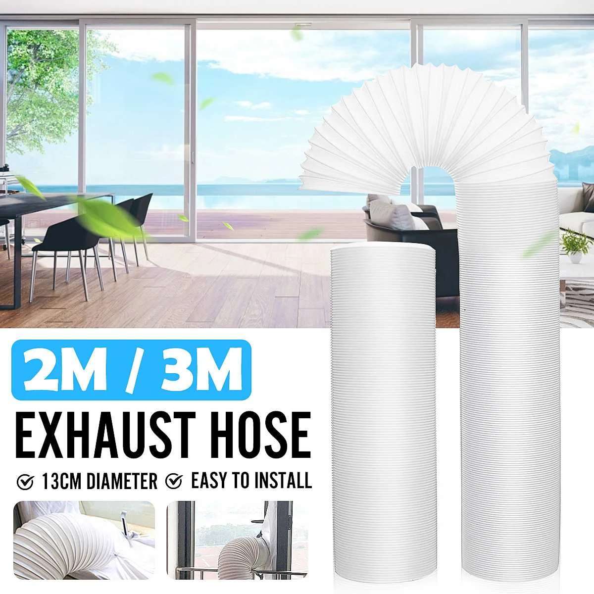 3/2M Aluminum Foil Duct Hose Pipes Fittings Kitchen Exhaust Inline Fan Vent Hoses Ventilation Air Vent Tube Part 130mm Diameter
3/2M Aluminum Foil Duct Hose Pipes Fittings Kitchen Exhaust Inline Fan Vent Hoses Ventilation Air Vent Tube Part 130mm Diameter
