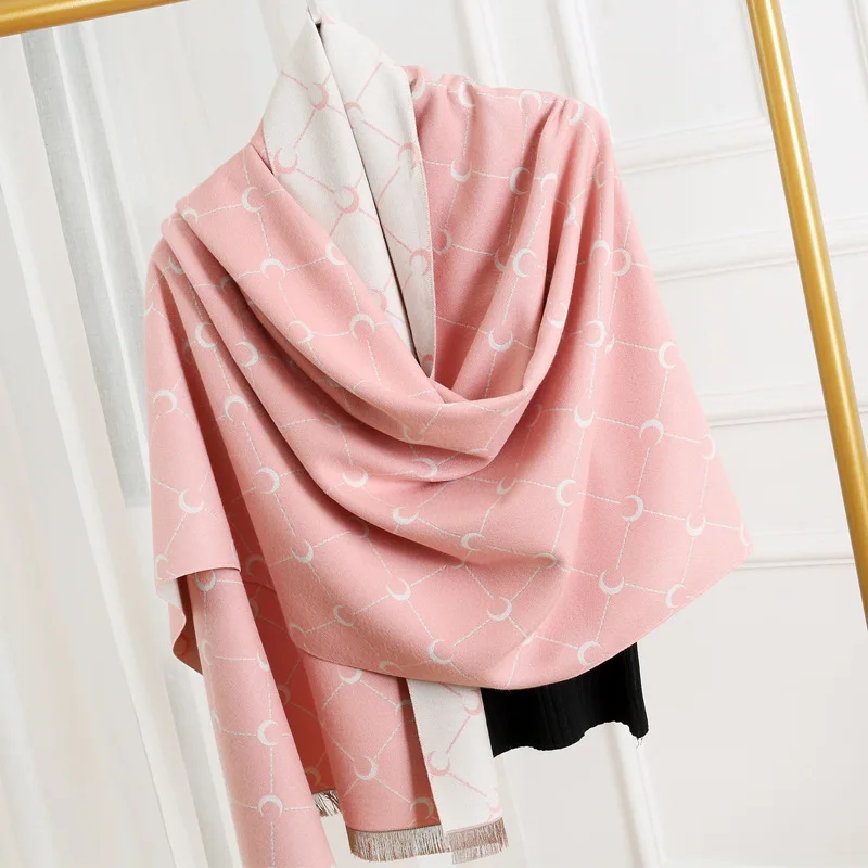 

Net Red Cashmere-Like Winter Scarf Explosion Shawls Thick Warm Lady Scarves Pashmina Wraps Print Female Stoles Poncho Cape