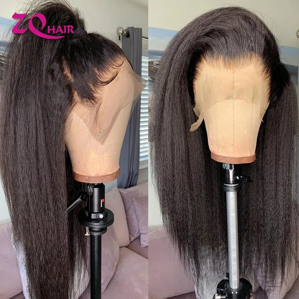 13x4 Lace Front Kinky Straight Human Hair Wigs Remy Peruvian Hair Wigs For Black Women Yaki Straight Lace Front Wig Baby Hair 
13x4 Lace Front Kinky Straight Human Hair Wigs Remy Peruvian Hair Wigs For Black Women Yaki Straight Lace Front Wig Baby Hair