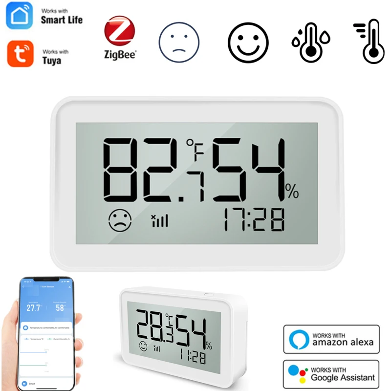 5pcs Tuya ZigBee Smart Home Temperature And Humidity Sensor with LED Screen Works With Google Assistant and Tuya Zigbee Hub
5pcs Tuya ZigBee Smart Home Temperature And Humidity Sensor with LED Screen Works With Google Assistant and Tuya Zigbee Hub