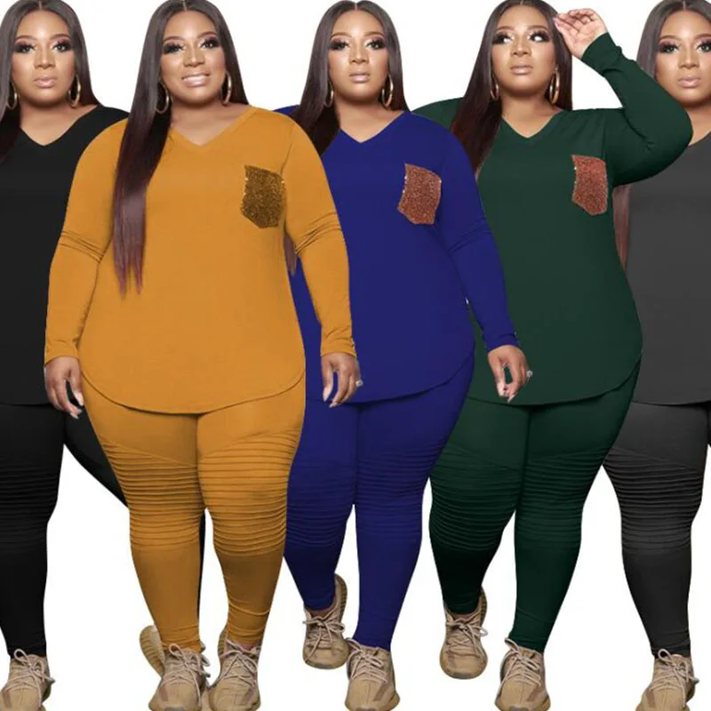 YUNBBZ XL-5XL Two-piece Club Outfits Sexy Long Sleeve Top Elastic Waist Pants Sequins Plus Size Tracksuit Women Matching Sets
YUNBBZ XL-5XL Two-piece Club Outfits Sexy Long Sleeve Top Elastic Waist Pants Sequins Plus Size Tracksuit Women Matching Sets
