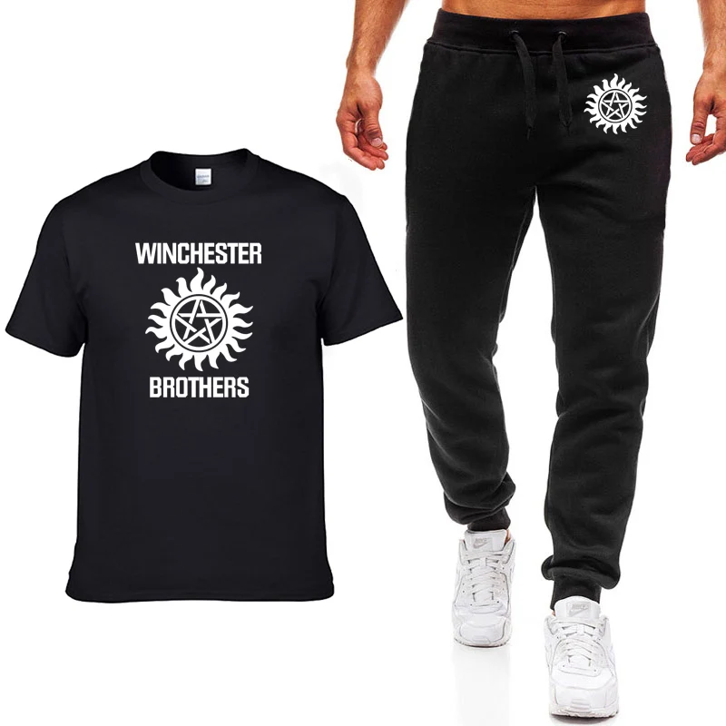 Unisex Winchester Brothers Printing Summer Fashion Casual Short Sleeve Round Neck Cotton Men's T-shirt+pants 2 piece suit
Unisex Winchester Brothers Printing Summer Fashion Casual Short Sleeve Round Neck Cotton Men's T-shirt+pants 2 piece suit