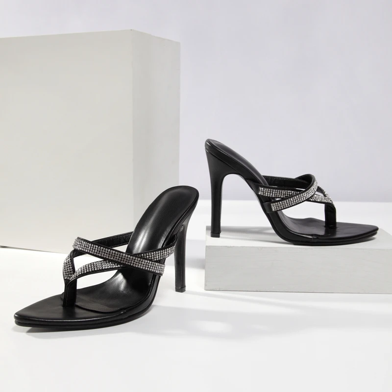crystal Slippers Peep Toe High Heel Dress Slippers Summer Fashion Slip On Thin Heels Slides Women black Sexy Slides
crystal Slippers Peep Toe High Heel Dress Slippers Summer Fashion Slip On Thin Heels Slides Women black Sexy Slides