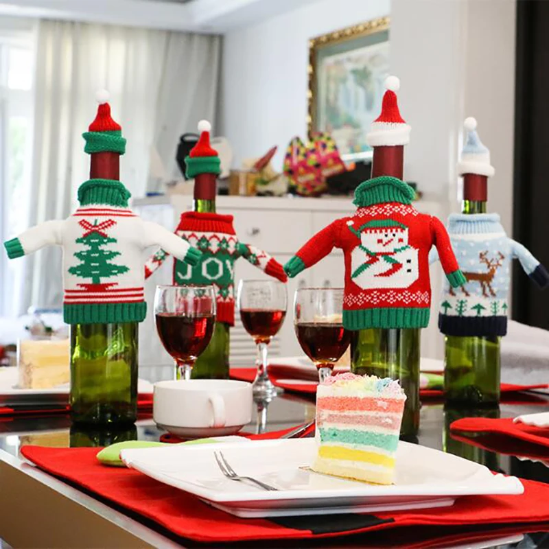 Knitted Red Wine Bottle Decor Christmas Decoration Santa Claus Elk Tree New Year Dining Table Decor Christmas
Knitted Red Wine Bottle Decor Christmas Decoration Santa Claus Elk Tree New Year Dining Table Decor Christmas