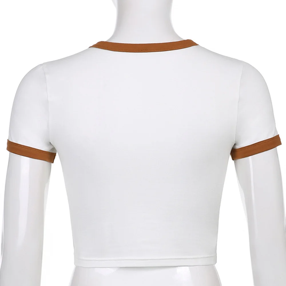 2021 Y2K Streetwear Skinny Women Letter Printed White T Shirts Summer Sweet Short O-Neck Tee Harajuku Short Sleeve Crop Top 
2021 Y2K Streetwear Skinny Women Letter Printed White T Shirts Summer Sweet Short O-Neck Tee Harajuku Short Sleeve Crop Top