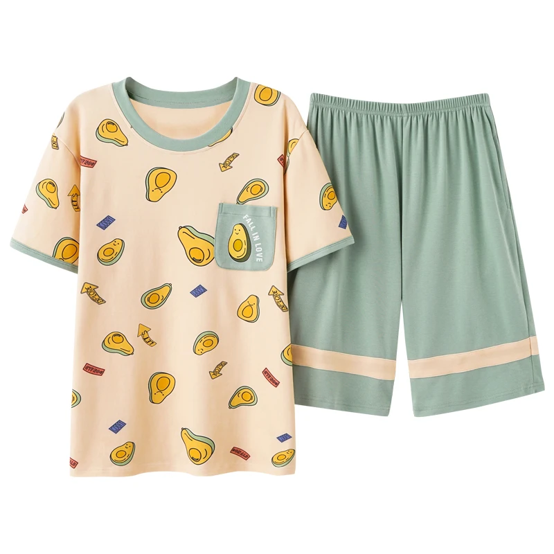 Summer Pajamas Set For Men Casual Short Sleeve Shorts Home Wear Oversized 3XL Simple Multi Styles Light Green Avocado Sleepwear
Summer Pajamas Set For Men Casual Short Sleeve Shorts Home Wear Oversized 3XL Simple Multi Styles Light Green Avocado Sleepwear