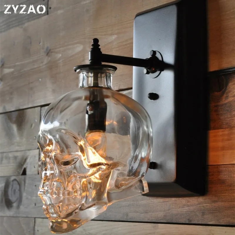 Retro Loft Skull Bones Wall Lamps Clear Glass Bottle Restaurant Wall Light Fixtures Dinning Room Cafe Bar Industrial Ratro Lamps 
Retro Loft Skull Bones Wall Lamps Clear Glass Bottle Restaurant Wall Light Fixtures Dinning Room Cafe Bar Industrial Ratro Lamps