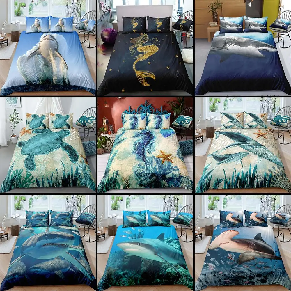 3D Shark Turtle Fishes Duvet Cover Set Boys Adults Bedclothes Comforter Cover Pillowcase Comfortable Fashion Bedding Linens Set
3D Shark Turtle Fishes Duvet Cover Set Boys Adults Bedclothes Comforter Cover Pillowcase Comfortable Fashion Bedding Linens Set