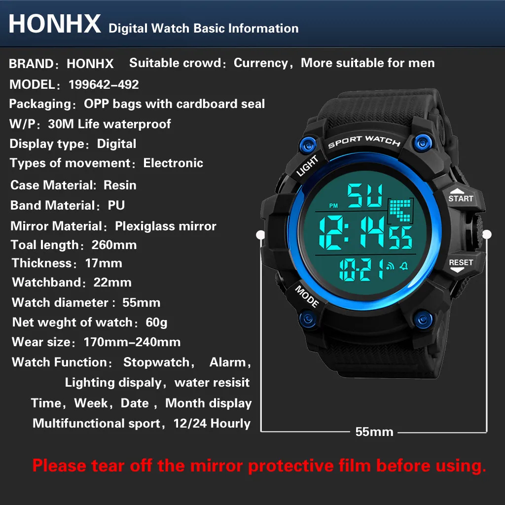 Luxury Men Analog Digital Outdoor Watch Military Sport LED Waterproof Watch High Quality Brand Casual Wristwatch student Clock
Luxury Men Analog Digital Outdoor Watch Military Sport LED Waterproof Watch High Quality Brand Casual Wristwatch student Clock