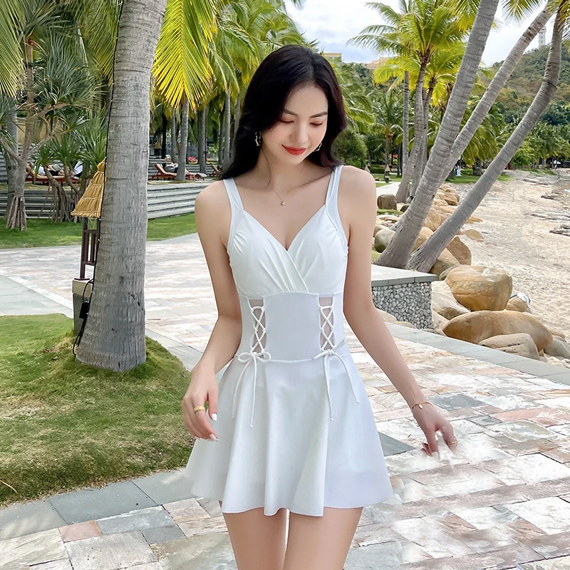 Adjustable Solid V Neckline Korean Style Swimwear Women 2021 Push Up One Piece Swimsuit Skirt Plus Size Bathing Suits Swimming
Adjustable Solid V Neckline Korean Style Swimwear Women 2021 Push Up One Piece Swimsuit Skirt Plus Size Bathing Suits Swimming