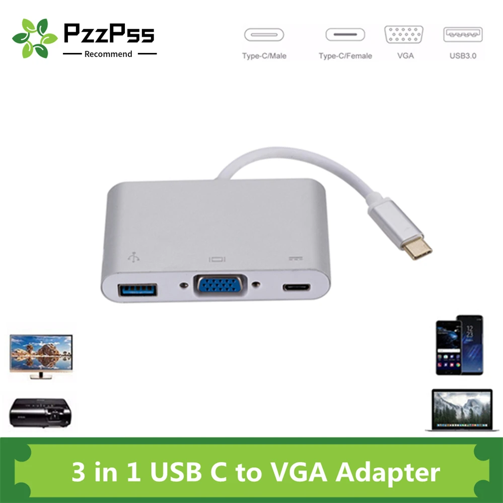 PzzPss USB C to VGA Type c to VGA 3 in 1 Converter Adapter Typec to vga VGA/USB 3.0/Type-C Aluminum For Apple Macbook Adapter
PzzPss USB C to VGA Type c to VGA 3 in 1 Converter Adapter Typec to vga VGA/USB 3.0/Type-C Aluminum For Apple Macbook Adapter