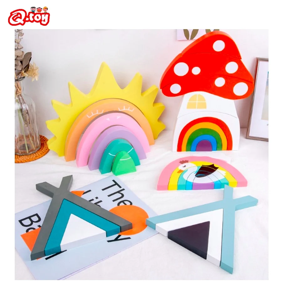 Rainbow stacking tower wooden block jigsaw puzzle Montessori assembly board toys decoration blocks Children's day girls boy gift
Rainbow stacking tower wooden block jigsaw puzzle Montessori assembly board toys decoration blocks Children's day girls boy gift