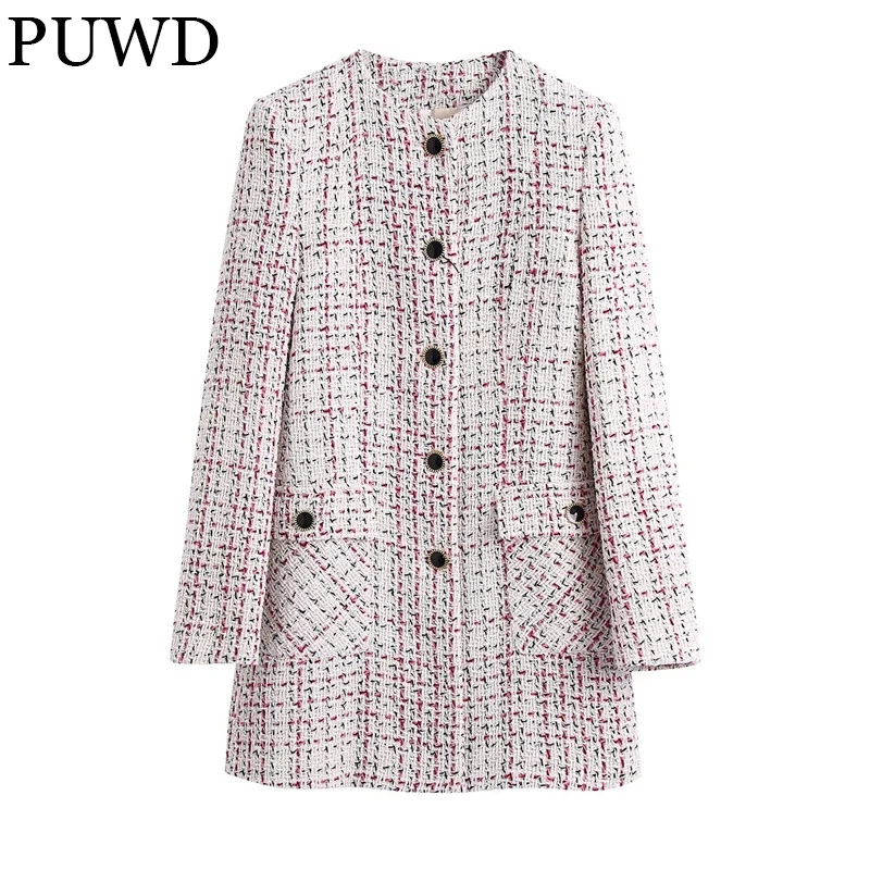 PUWD Casual Women O Neck Plaid Overcoat 2021 Spring-autumn Fashion Vintage Straight Overcoat Female Long Overcoat Top
PUWD Casual Women O Neck Plaid Overcoat 2021 Spring-autumn Fashion Vintage Straight Overcoat Female Long Overcoat Top