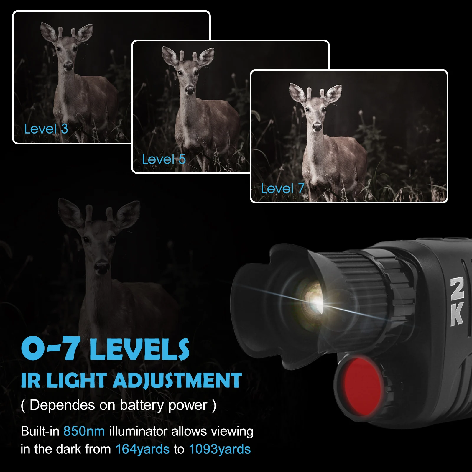 Монокуляр 1 5 дюйма 2K HD инфракрасная цифровая полноцветная камера ночного видения