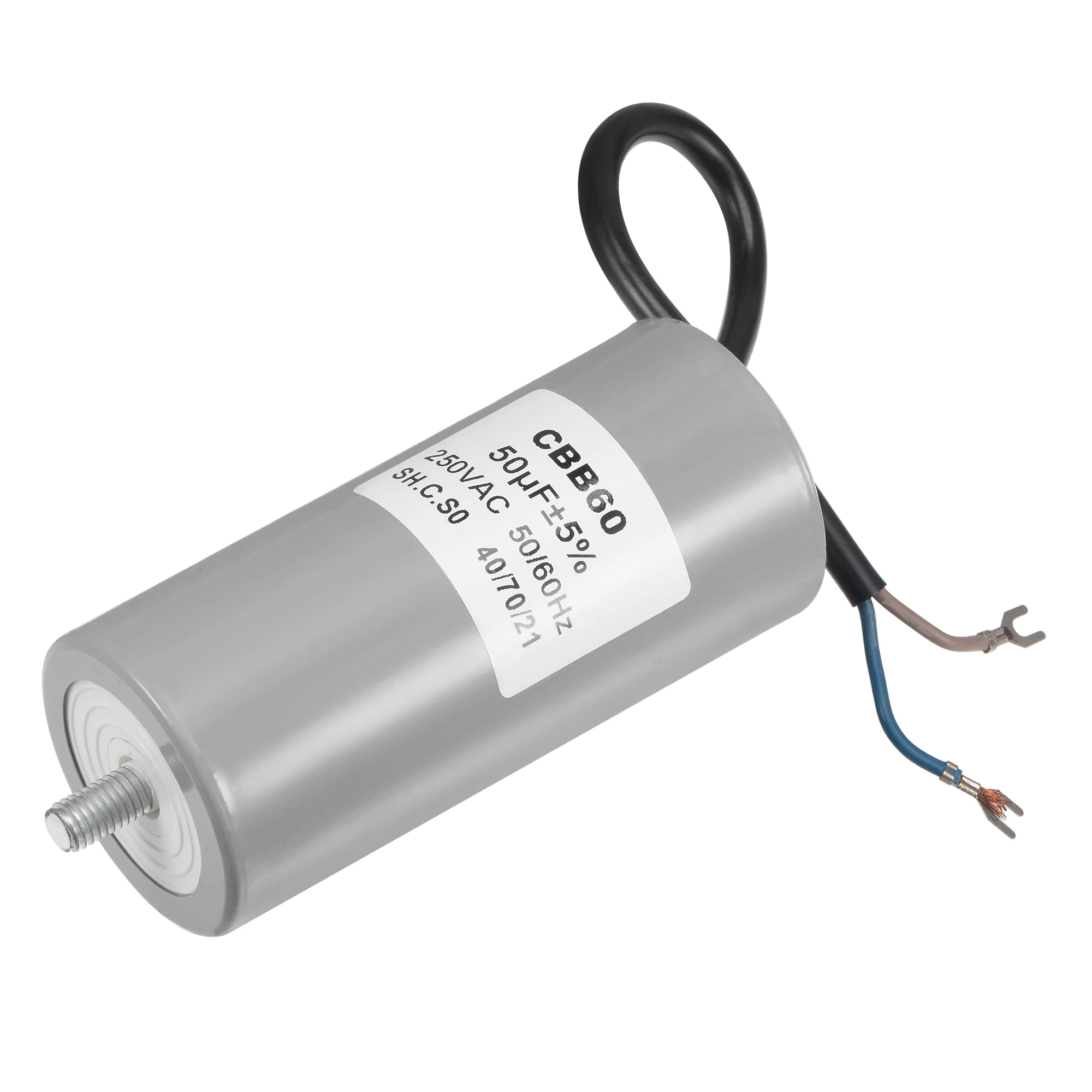 Uxcell CBB60 Run Capacitor 50uF 250V AC 2 Wires 110x50mm with M8 Fixing Stud Terminal
Uxcell CBB60 Run Capacitor 50uF 250V AC 2 Wires 110x50mm with M8 Fixing Stud Terminal