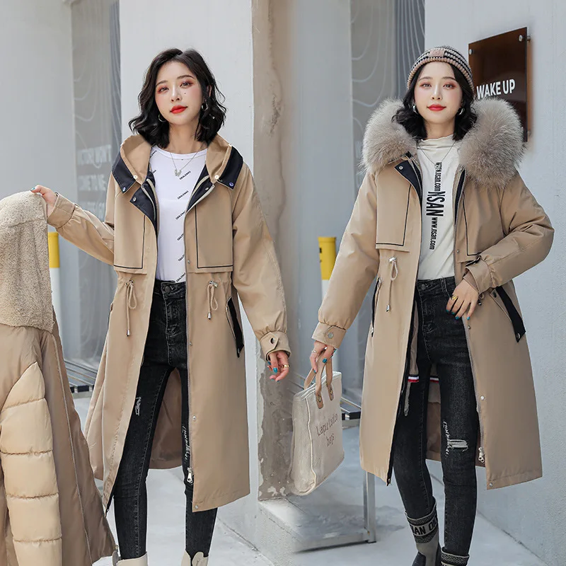 Women's Fur Collar Long Hooded Parka Winter Jacket Women Adjustable Waist Removable Cotton Liner Overcoat Coat Two Ways To Wear
Women's Fur Collar Long Hooded Parka Winter Jacket Women Adjustable Waist Removable Cotton Liner Overcoat Coat Two Ways To Wear