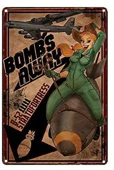 Tin Sign Bombs Away Poster Vintage Painting Tin Sign for Street Wall Decoration Crafts Metal Tin Sign 8x12 inch
Tin Sign Bombs Away Poster Vintage Painting Tin Sign for Street Wall Decoration Crafts Metal Tin Sign 8x12 inch