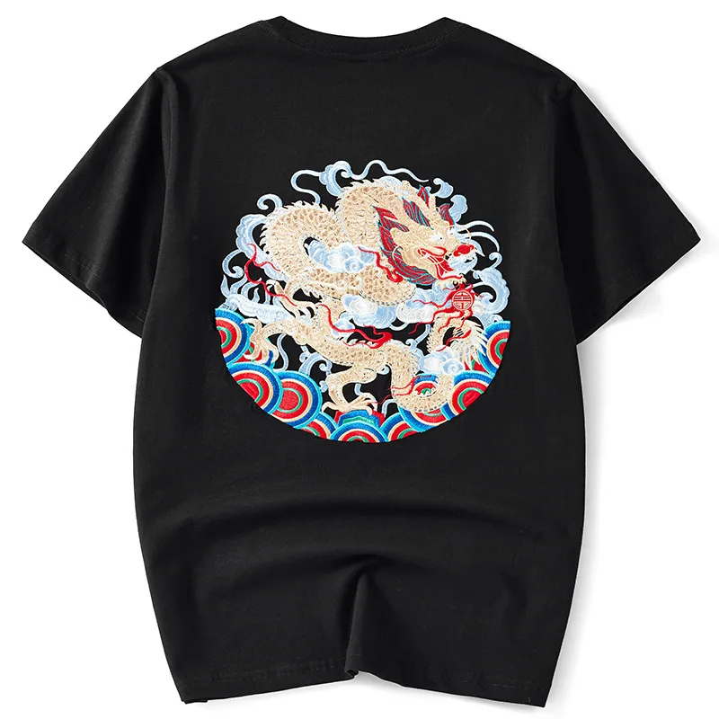 Wimilous Men's T-shirt Short-Sleeve Chinese Fashion Chinese Styles Embroidered Dragon Trendy Baggy Fashion Half-Sleeve
Wimilous Men's T-shirt Short-Sleeve Chinese Fashion Chinese Styles Embroidered Dragon Trendy Baggy Fashion Half-Sleeve
