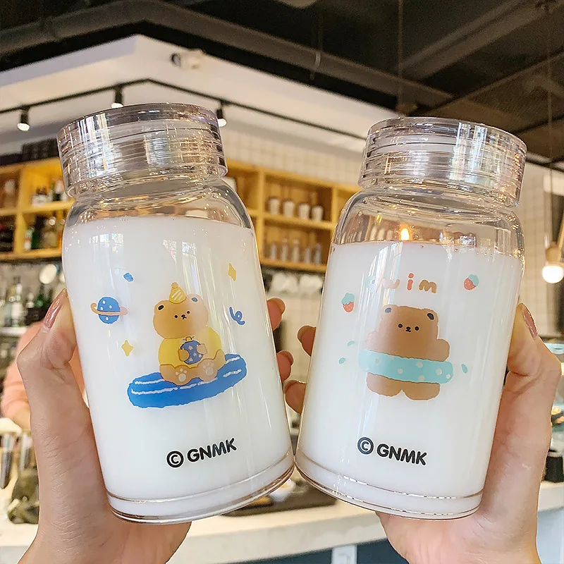 450ml Cartoon Bear Glass Water Bottle Thick Heat Resistance Drinking Bottles Cute Milk Coffee Tumblers for Student Girl Gift
450ml Cartoon Bear Glass Water Bottle Thick Heat Resistance Drinking Bottles Cute Milk Coffee Tumblers for Student Girl Gift
