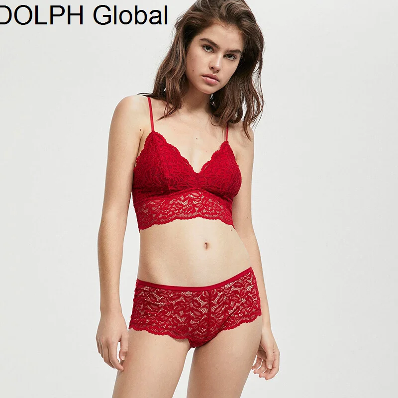 Lace back underwear can be worn outside and inside with a thin rimless bra set bralette
Lace back underwear can be worn outside and inside with a thin rimless bra set bralette