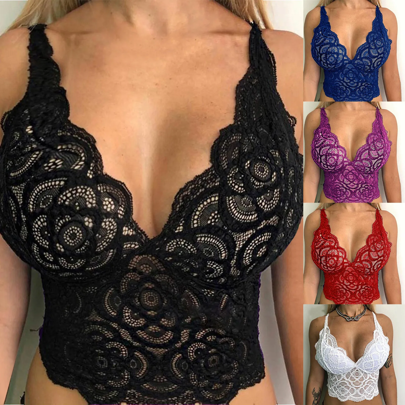 Ladies Sexy V-neck Tank Tops Women Lingerie Corset Lace Floral Bralette Bralet Bra Tank Cami Crop Underwear Hollow Camisoles
Ladies Sexy V-neck Tank Tops Women Lingerie Corset Lace Floral Bralette Bralet Bra Tank Cami Crop Underwear Hollow Camisoles