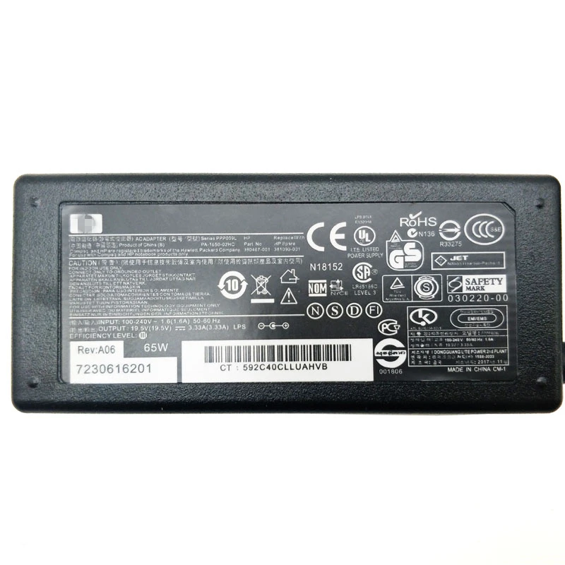 Универсальное зарядное устройство для ноутбука HP 19 5 в а 65 Вт TPN-C116 C112 F113 C125 C117 Q129 Q130