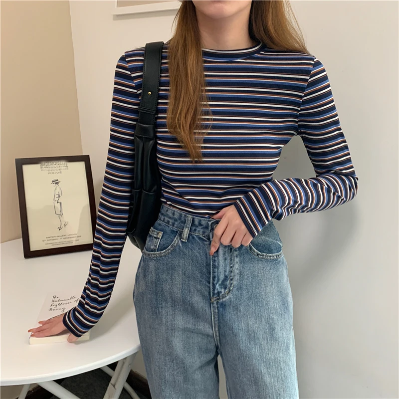 LJSXLS 2022 Casual striped Women T Shirt Long Sleeve Korean Style Slim Tshirt Women Tops Spring Woman Clothing Tee Shirt Femme
LJSXLS 2022 Casual striped Women T Shirt Long Sleeve Korean Style Slim Tshirt Women Tops Spring Woman Clothing Tee Shirt Femme