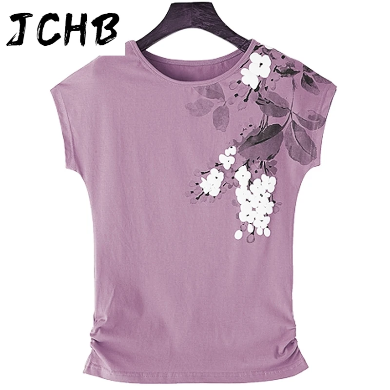Summer 2021 New 95% Cotton Women T-shirts Short Sleeved Top Tees Fashion Tops Flower Printed Loose Oversize 3XL 4XL O-neck
Summer 2021 New 95% Cotton Women T-shirts Short Sleeved Top Tees Fashion Tops Flower Printed Loose Oversize 3XL 4XL O-neck