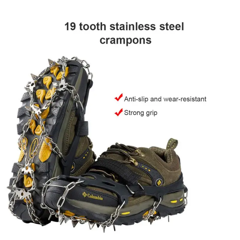 high quality outdoor mountaineering antiskid ice claw winter 19 tooth shoes stainless steel antiskid shoe cover
high quality outdoor mountaineering antiskid ice claw winter 19 tooth shoes stainless steel antiskid shoe cover