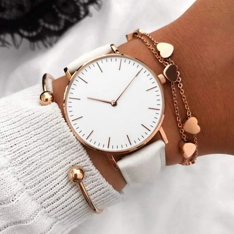 Luxury Fashion Watch Women Leather Watch Ladies Simple Quartz Bracelet Wrist Watch Women's Clock
Luxury Fashion Watch Women Leather Watch Ladies Simple Quartz Bracelet Wrist Watch Women's Clock