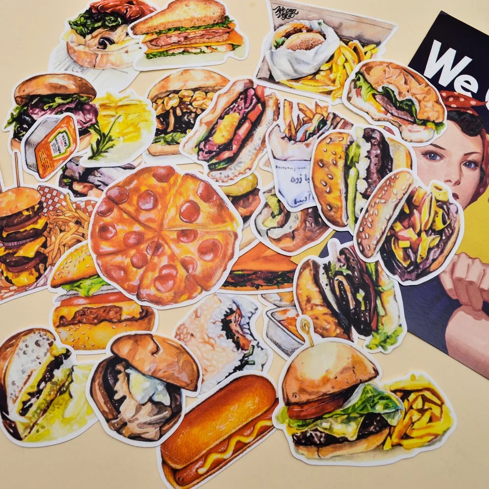 25pcs Self-made stikers Hamburg Potato Pizza Food stickers Handbook Cute Fresh Diary Decorative stationery sticker pegatinas
25pcs Self-made stikers Hamburg Potato Pizza Food stickers Handbook Cute Fresh Diary Decorative stationery sticker pegatinas