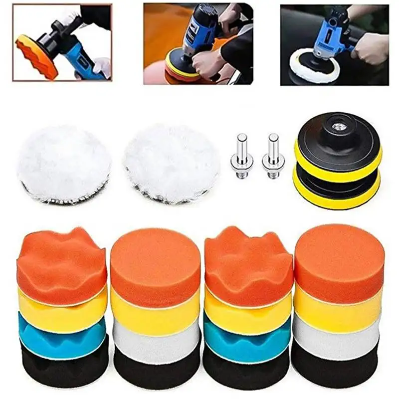22pcs Car-polishing-pad 3 inch wave Sponge Buffing Waxing Pad Kit for Car Polisher with Drill Adapter Removes Scratches
22pcs Car-polishing-pad 3 inch wave Sponge Buffing Waxing Pad Kit for Car Polisher with Drill Adapter Removes Scratches
