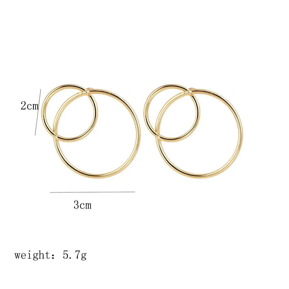 Fashin Jewelry earrings For Women 2 Circle overlaping shape Mertal earrings Minimalist design Gold Hoops Earrings
Fashin Jewelry earrings For Women 2 Circle overlaping shape Mertal earrings Minimalist design Gold Hoops Earrings