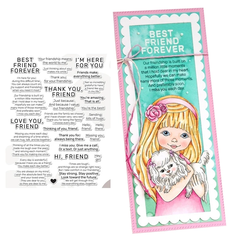 JC LOVE YOU FRIEND Word Rubber Stamps Scrapbooking Silicone Seals Craft Stencil Album Card Make Decoration Sheet 2021 New Design
JC LOVE YOU FRIEND Word Rubber Stamps Scrapbooking Silicone Seals Craft Stencil Album Card Make Decoration Sheet 2021 New Design