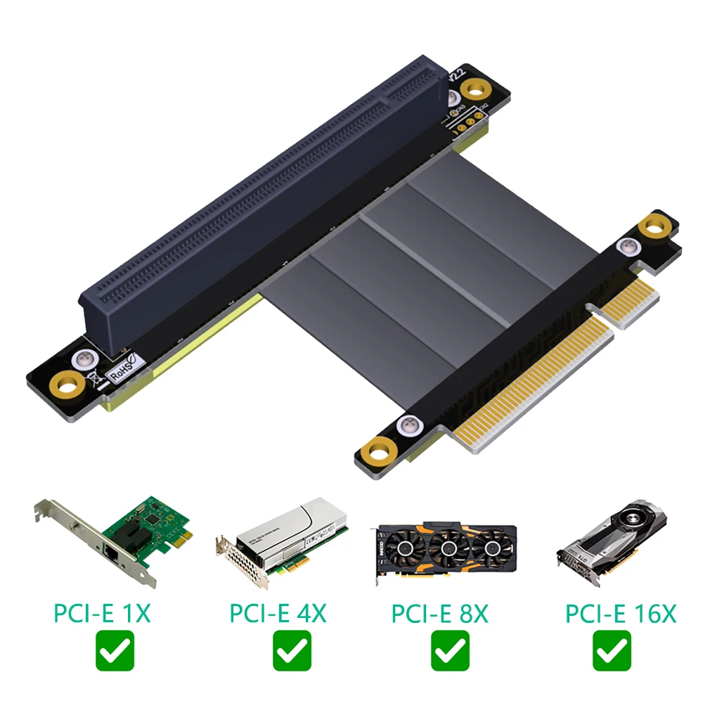 Удлинительный кабель PCI Express PCIe 3 0x8 к x16 высокоскоростной ленточный удлинитель 16x