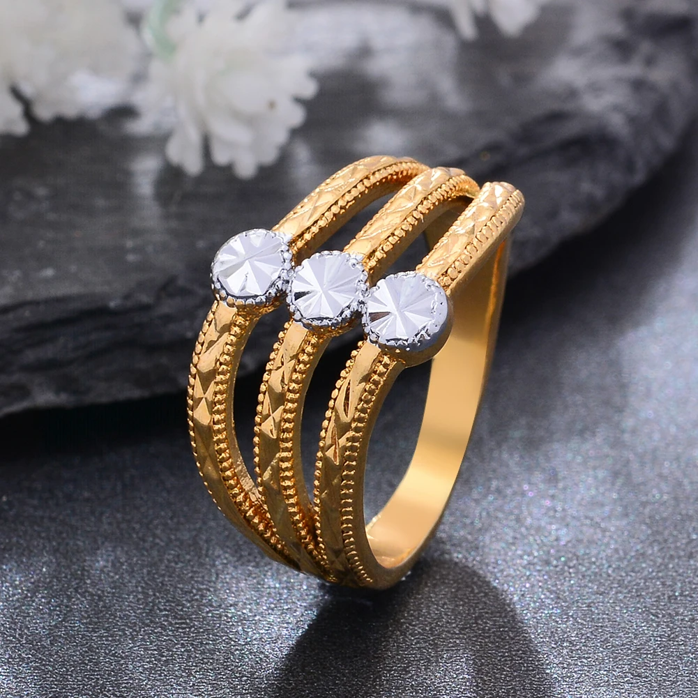 Two-Color Ethiopia Dubai Gold Color Rings For Women Girls Rings Trend Wedding Ring Jewelry Party
Two-Color Ethiopia Dubai Gold Color Rings For Women Girls Rings Trend Wedding Ring Jewelry Party