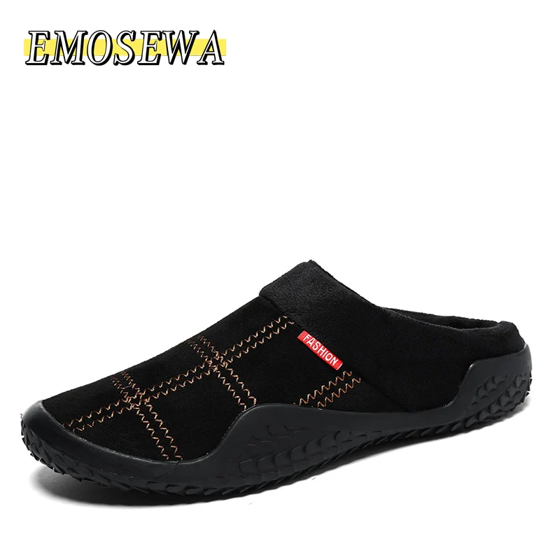 EMOSEWA New Winter Men Warm Fur Home Slippers Waterproof Soft Shoes Non-slip Indoor Leather Couple Snow Pantuflas Hombre Sloffen
EMOSEWA New Winter Men Warm Fur Home Slippers Waterproof Soft Shoes Non-slip Indoor Leather Couple Snow Pantuflas Hombre Sloffen