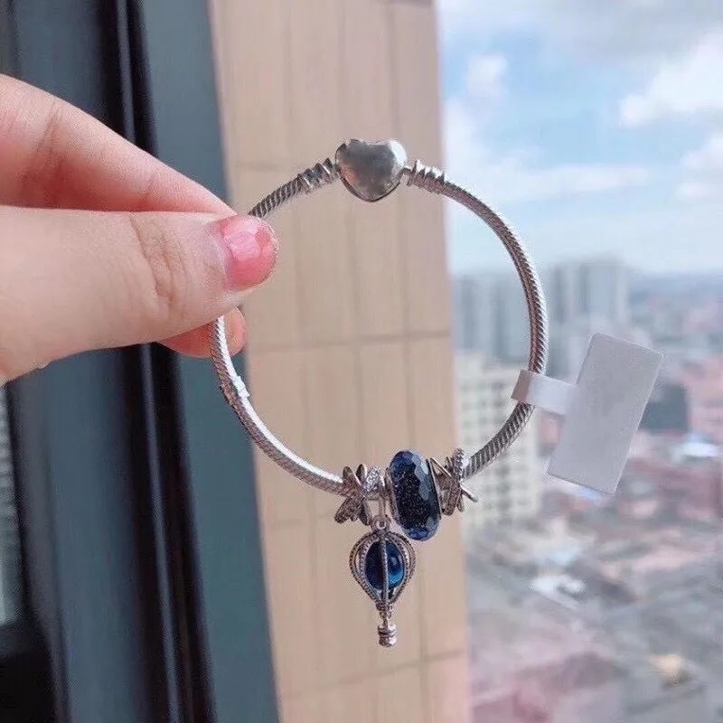 925 Sterling Silver Hot Air Balloon Pendant Glass Beads With Heart Shaped Button Bracelet Fit Original Pan Charm Diy Jewelry
925 Sterling Silver Hot Air Balloon Pendant Glass Beads With Heart Shaped Button Bracelet Fit Original Pan Charm Diy Jewelry