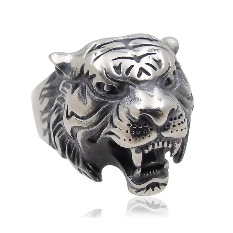 Punk Personality Men's Tiger Ring Men's Exquisite Animal Jewelry Titanium Steel Ring (size:9-13)
Punk Personality Men's Tiger Ring Men's Exquisite Animal Jewelry Titanium Steel Ring (size:9-13)