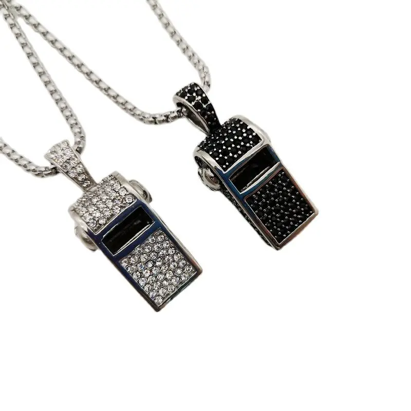 2020 New arrival 316L Stainless steel whistle pendant necklace full CZ stones high quality whistle men women fashion necklace
2020 New arrival 316L Stainless steel whistle pendant necklace full CZ stones high quality whistle men women fashion necklace