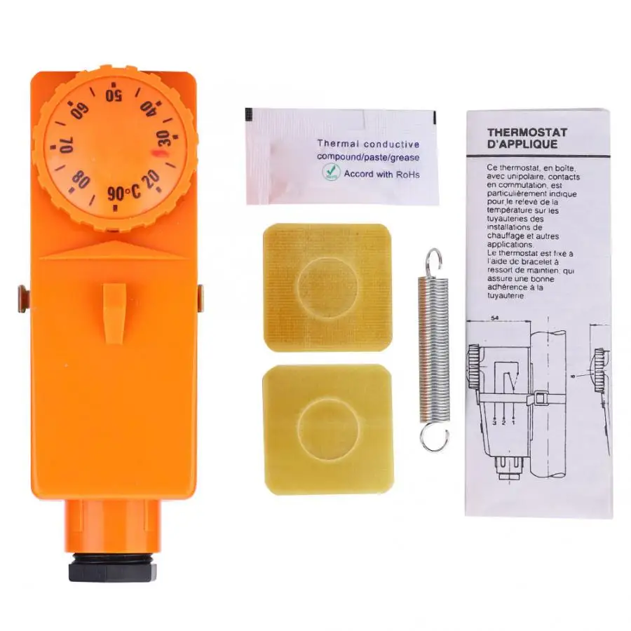 Adjustable Hot Water Pipe Thermostat Temperature Controller 20-90 High Temperature Start for Heating System
Adjustable Hot Water Pipe Thermostat Temperature Controller 20-90 High Temperature Start for Heating System