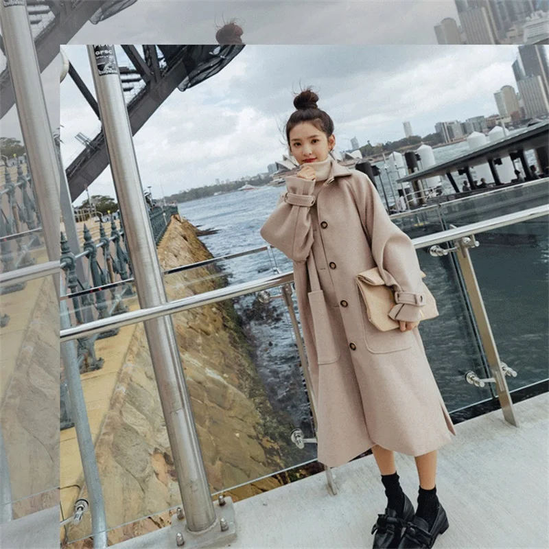 Length Woolen Coat Women Solid Color Overcoat Single Breasted Jacket Autumn Winter New Style 2020
Length Woolen Coat Women Solid Color Overcoat Single Breasted Jacket Autumn Winter New Style 2020
