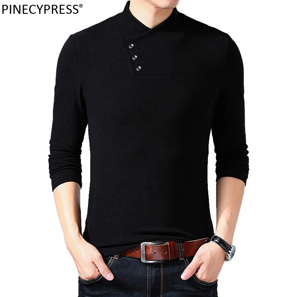 Men T Shirts 95% Cotton 5% Spandex Long Sleeve Asian Size Buttons Fashion Grey Black V-neck Quality Long-sleeved Man T-shirts
Men T Shirts 95% Cotton 5% Spandex Long Sleeve Asian Size Buttons Fashion Grey Black V-neck Quality Long-sleeved Man T-shirts