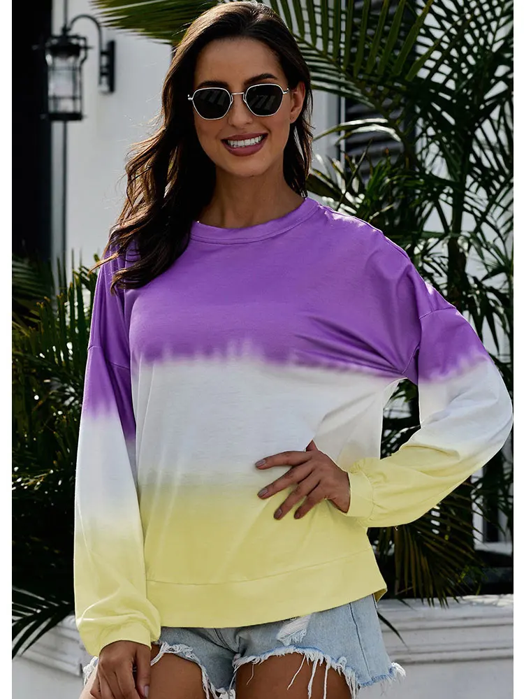 T-shirt Top Woman clothes Blouses Long Sleeve Clothing Summer For Women Vintage Sweater casual gradient color Aesthetic Fashion
T-shirt Top Woman clothes Blouses Long Sleeve Clothing Summer For Women Vintage Sweater casual gradient color Aesthetic Fashion