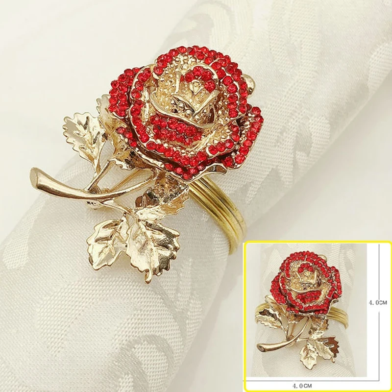 50pcs Hotel napkin ring wedding decoration diamond alloy rose Bride and bridegroom peony cloth ring napkin ring napkin buckle
50pcs Hotel napkin ring wedding decoration diamond alloy rose Bride and bridegroom peony cloth ring napkin ring napkin buckle